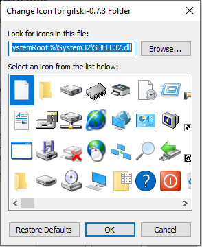 change the folder icon to the pre-installed icon