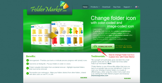change folder icon in 2 clicks