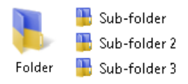 Main folder + sub-folders = selected icon for all folders
