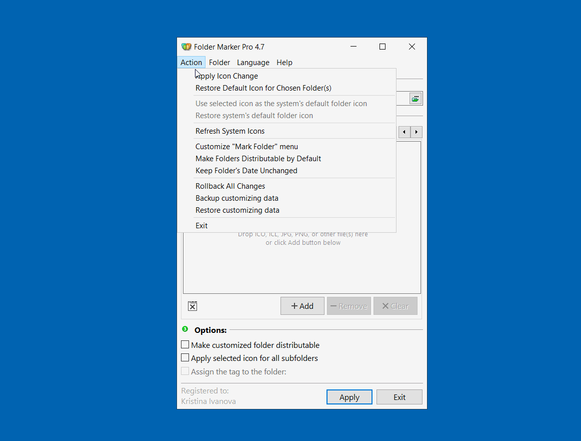 Restore customizing data with the correction of the folder names