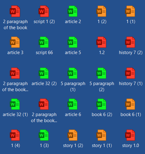 The example of color Word files system