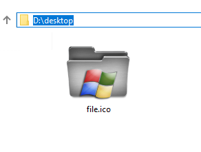 In my example, this is D:\desktop\file.ico